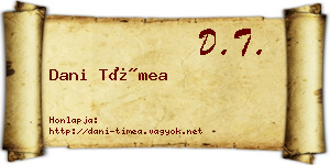 Dani Tímea névjegykártya