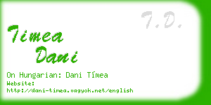 timea dani business card